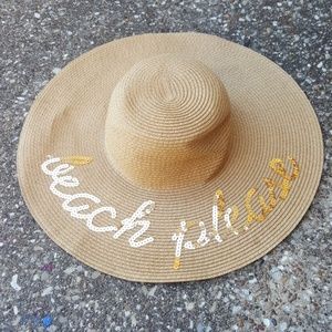 BP Beach Please Sequin Gold Floppy Hat One Size